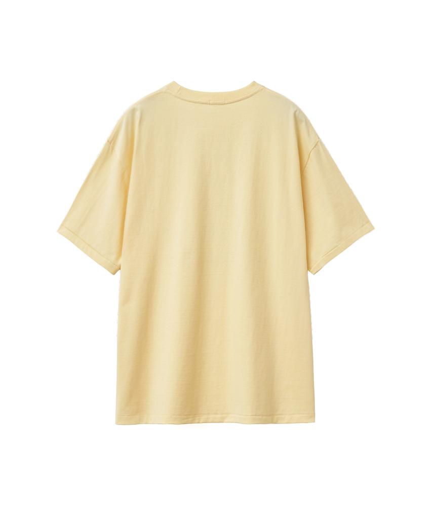 YOUCHE PRET A PORTER Sq Binary Short Sleeve Tee Pale Yellow