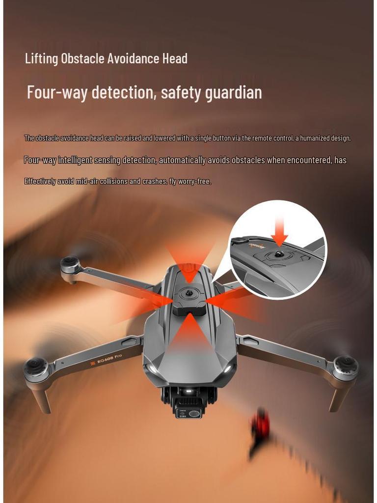 RG608PRO Night Vision Drone with Dual Camera, Optical Flow, Obstacle Avoidance, Brushless Motors, and Remote Control