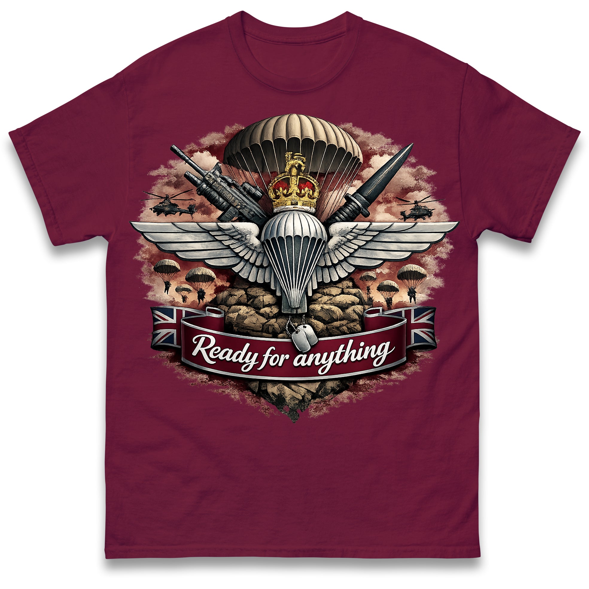 

Ready for Anything Parachute Regiment T Shirt Tshirt Mens Womens Unisex Tops Tees 2XL