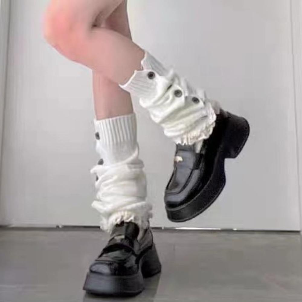 Lolita JK Knitted Leg Cover Harajuku Long Tube Stockings Fashion Y2K Leg Warmers  Girls