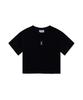 Bajal Va 3D Logo Crop Short Sleeve T-Shirt Black