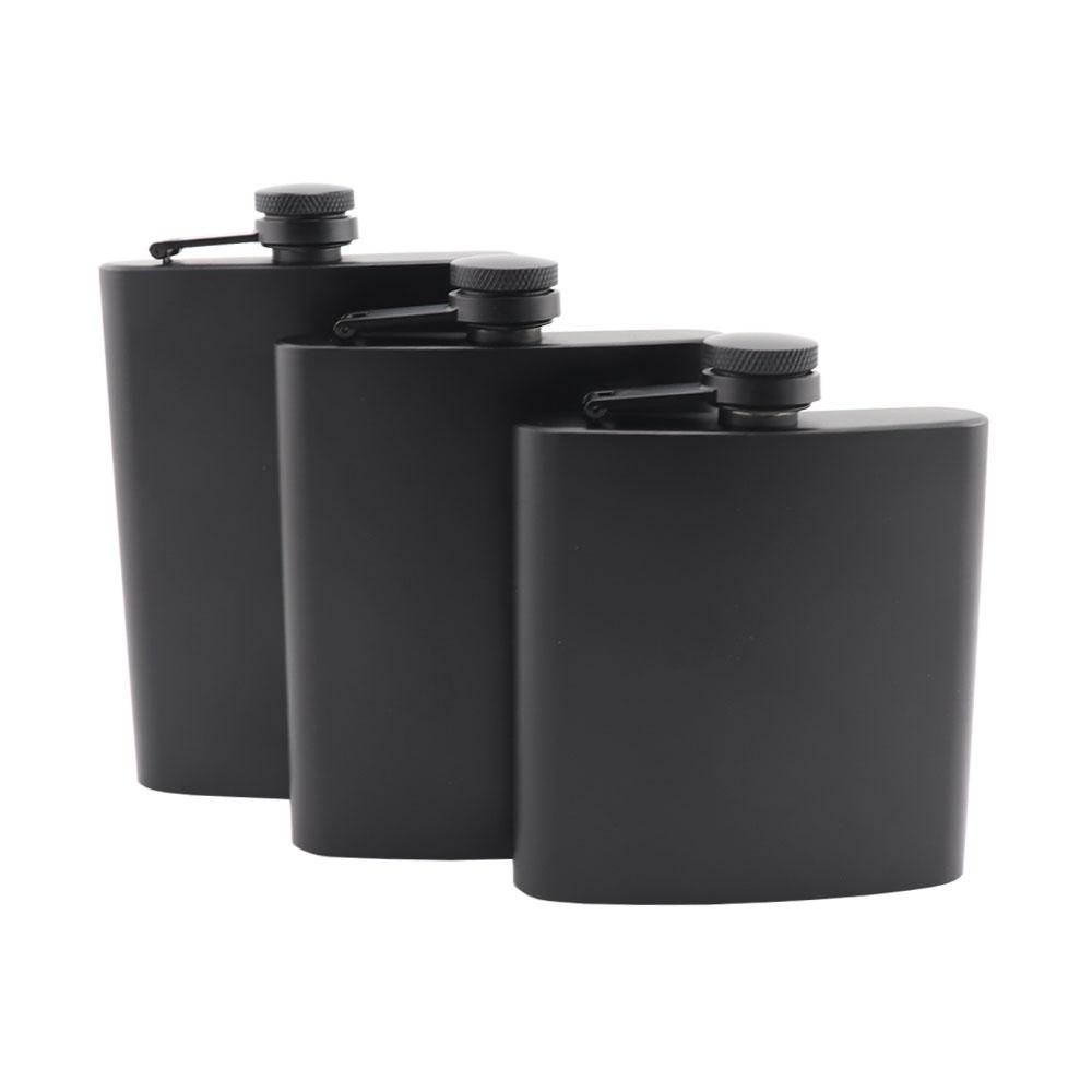 Matte Black Hip Flasks Stainless Steel Liquor Flask for Outdoor Travel Camping Wedding Party 6 7 8 9 10 12 Oz