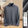 Men's Mercerized Cotton Mock Neck Long Sleeve T-Shirt