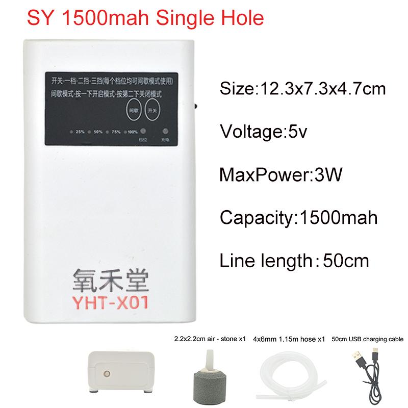 

Aquarium USB Oxygen Air Pump Fish Tank Compressor Aerator Chargeable Silent Adjustable Air Volume Portable for Outdoor Fishing