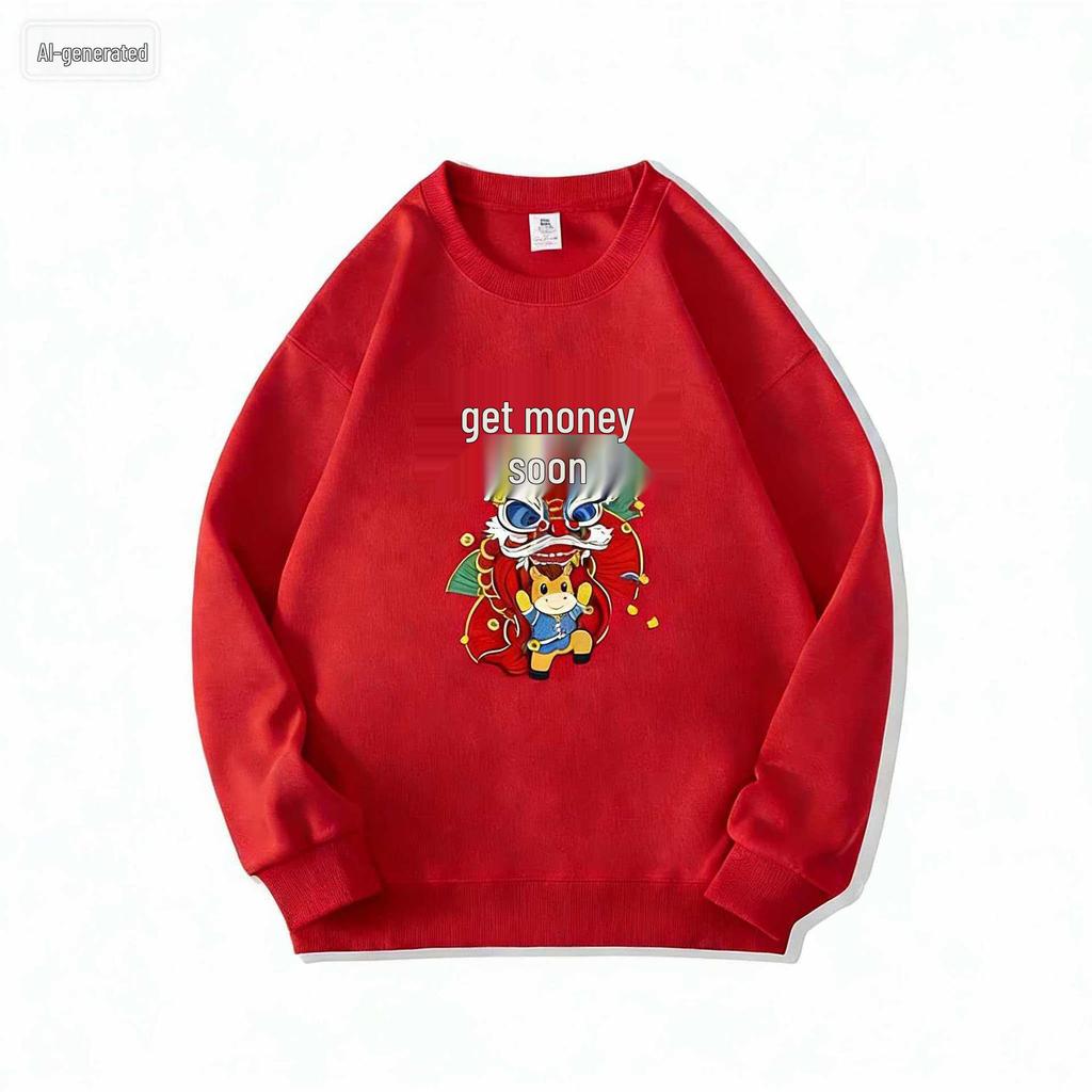 2026 Year of the Horse Red Hoodie - Festive Unisex Sweatshirt