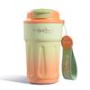 420ml Gradient 316 Stainless Steel Coffee Tumbler, Flip Lid Insulated Travel Mug with Carry Lanyard for Car Office Commute