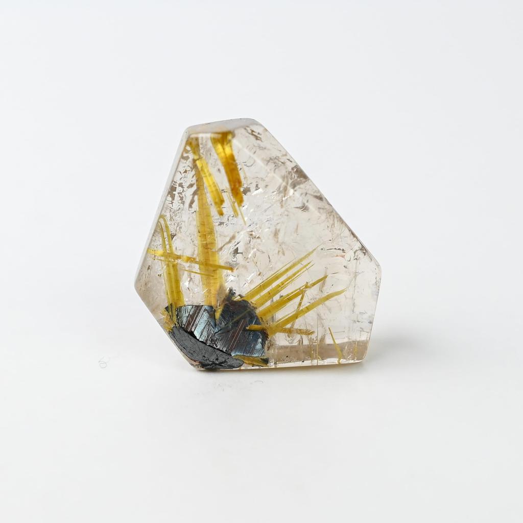Eigado Rutilated Quartz Sun Rutilated Power Stone for Good Career and Amulet Tumble, 13.3g, Quartz, Fortune, Luck,