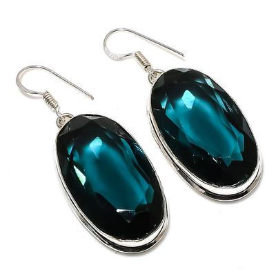 Gema de Turmalina Indicolita Joyería de Plata de Ley 925 Pendiente 2.13" i6C27