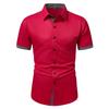 Camicia a maniche corte color block da uomo Primavera Estate Camicie casual da uomo Stile semplice Top 100% Poliestere