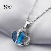 Heart Pendant Necklace Cubic Zirconia Inlaid Jewelry Gift Women Shape Fashion for Daily Life