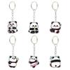 Pack Of 6 Panda Charm Keychain Handmade Acrylic Keyring Stylish Backpack Pendant for Animal Lovers and Gift Giving