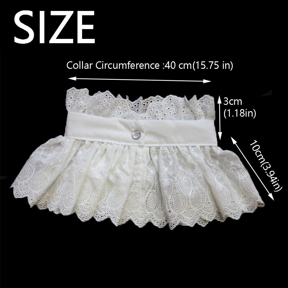 Hollow Embroidery Fake Collar White Cotton High Neck Detachable Collar Soft Faux Tops Ruffle Collar Photograph Accessory