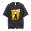 Left 4 Dead 2 Black T Shirt 2009 Valve Corporation L The Core vintage Washed Top For Everyday Wear streetwear graphic Casual