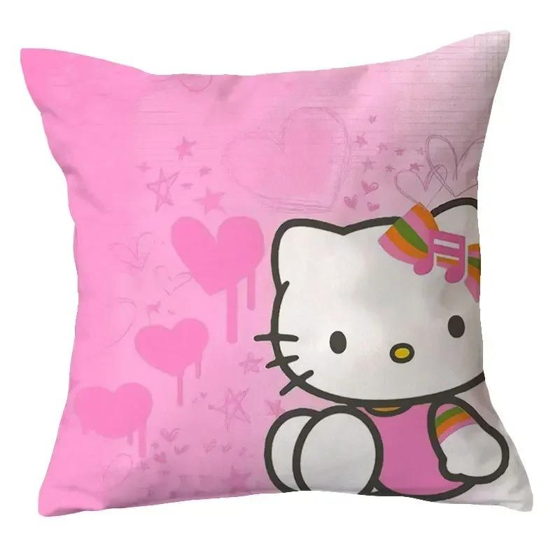 Home Decor Adorable Hello Kitty Digital Printed Pillow Covers Pattern Cushion Cover Suitable For Sofa Bedroom Car Pillow Cover