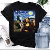 Mona Lisa Scream and Selfie Starry Night Van Gogh Vintage Tee Starry Night Shirt Mona Lisa Shirt, Funny Mona Lisa Van Gogh Shirt