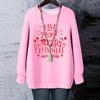 Ladies' Christmas Printed Round Neck Long Sleeved T-shirt Sweatshirt Top