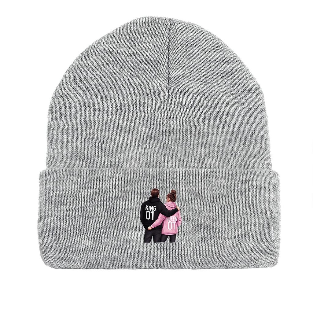 Heart Chile Flag Print Knitted Hat Beanie, Skull Cap Winter Windproof Casual Bonnet Knit Cap Beanie