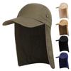 Men UPF 50+ Sun Protection Cap Wide Brim Fishing Sun Cap Hat with Neck Flap