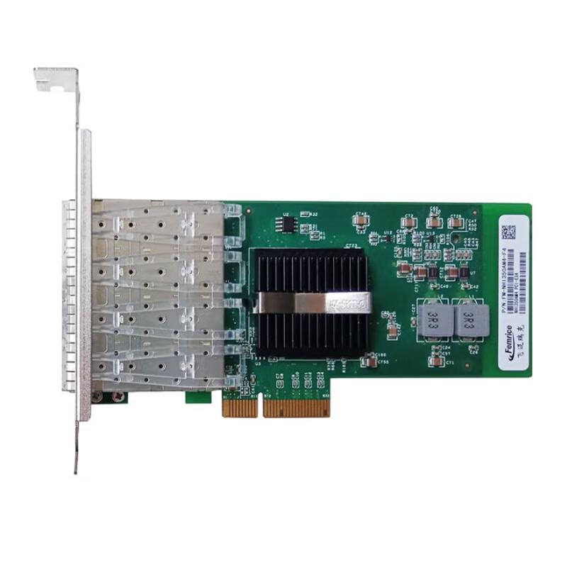 FEMRICE Intel I350 4-Port Gigabit Fiber Optic PCI-E Server Network Card