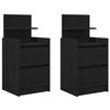 VidaXL Bedside Tables with 2 Drawers 2 Pcs Black Oak 38x34x80 Cm, Bedside Cabinet, Side Table, Bed Cabinet, 861358
