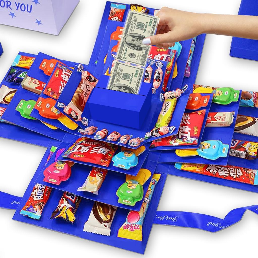 Caja de Regalo Creativa de Explosión DIY de 5 Capas, Crea Varios Regalos por Ti Mismo Regalo Misterioso Hecho a Mano para Cumpleaños Navidad Año Nuevo