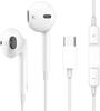 אוזניות USB C לאייפון 17/17 פרו/16/16e/15 פרו מקס/פלוס, אוזניות חוטיות Type C (מיקרופון ושלט רחוק) ביטול רעשים עבור iPad