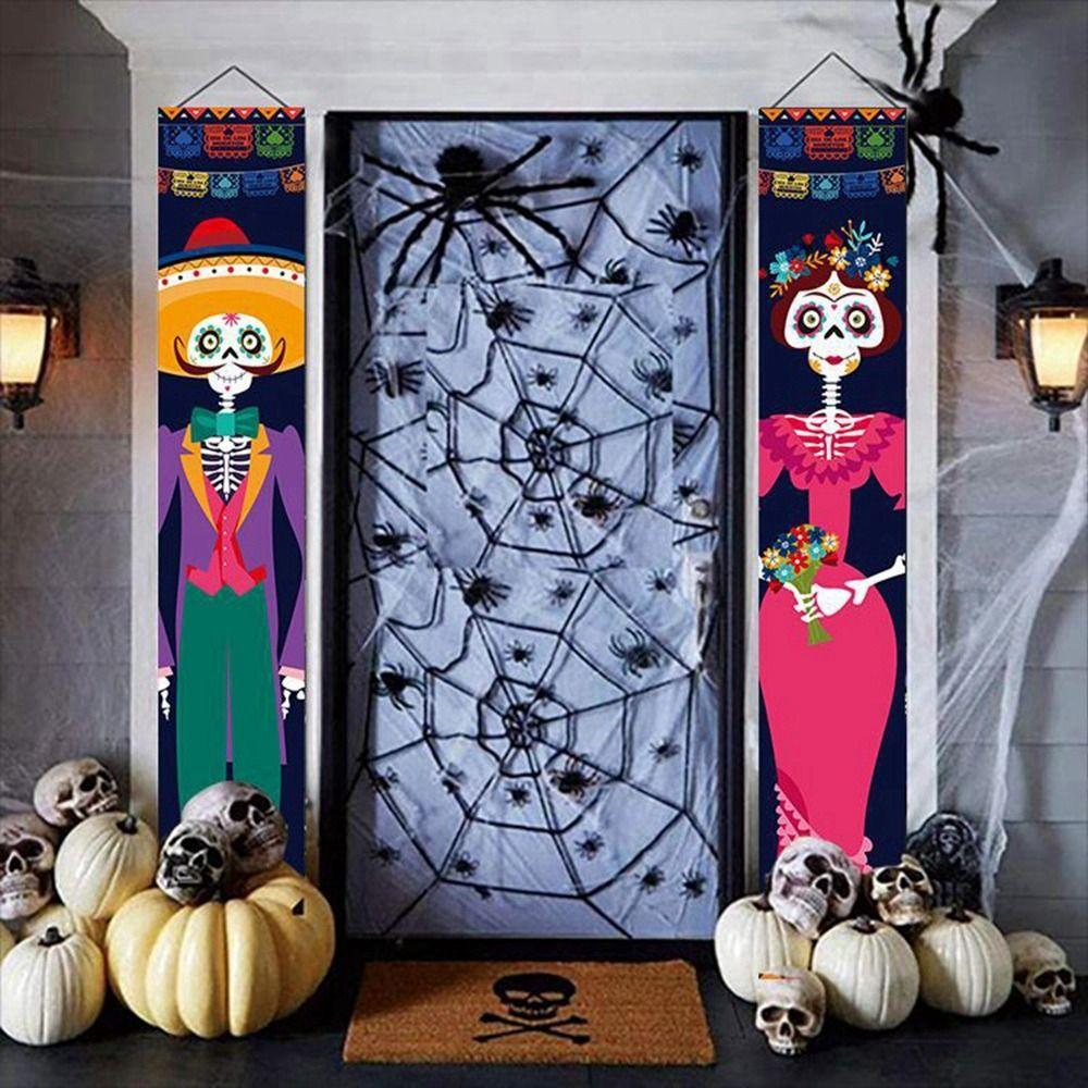Day Porch Sign Skull Couplet Hanging Flag Halloween Supplies Halloween Couplet Banners Ornaments