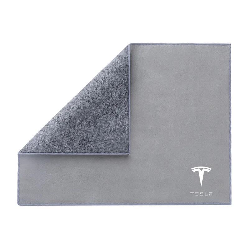 

Car Sticker 2025 New Tesla Car Wash Microfiber Towel Auto Emblem Cleaning Drying Rag Cloth for Tesla Car Roadster Bonina 2021 20