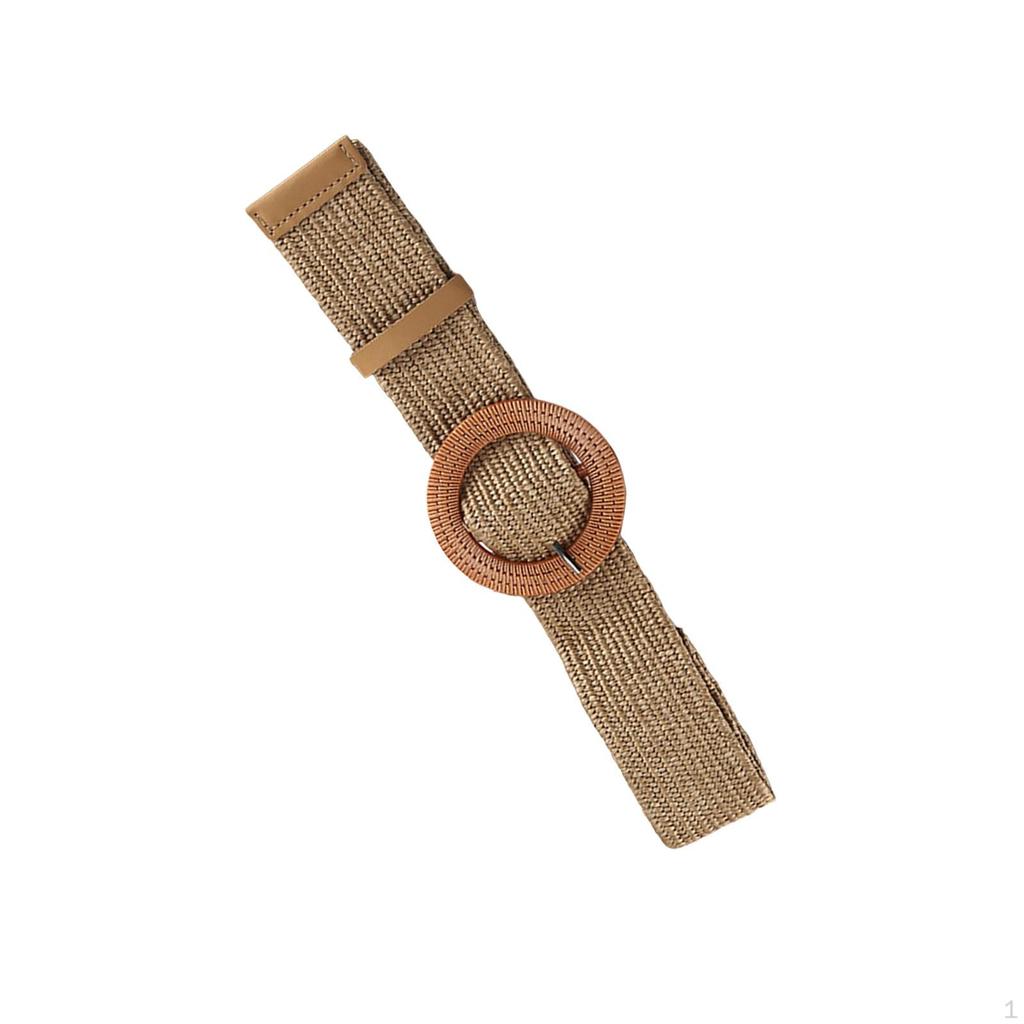 Rattan Waist Belt with Wooden Buckle