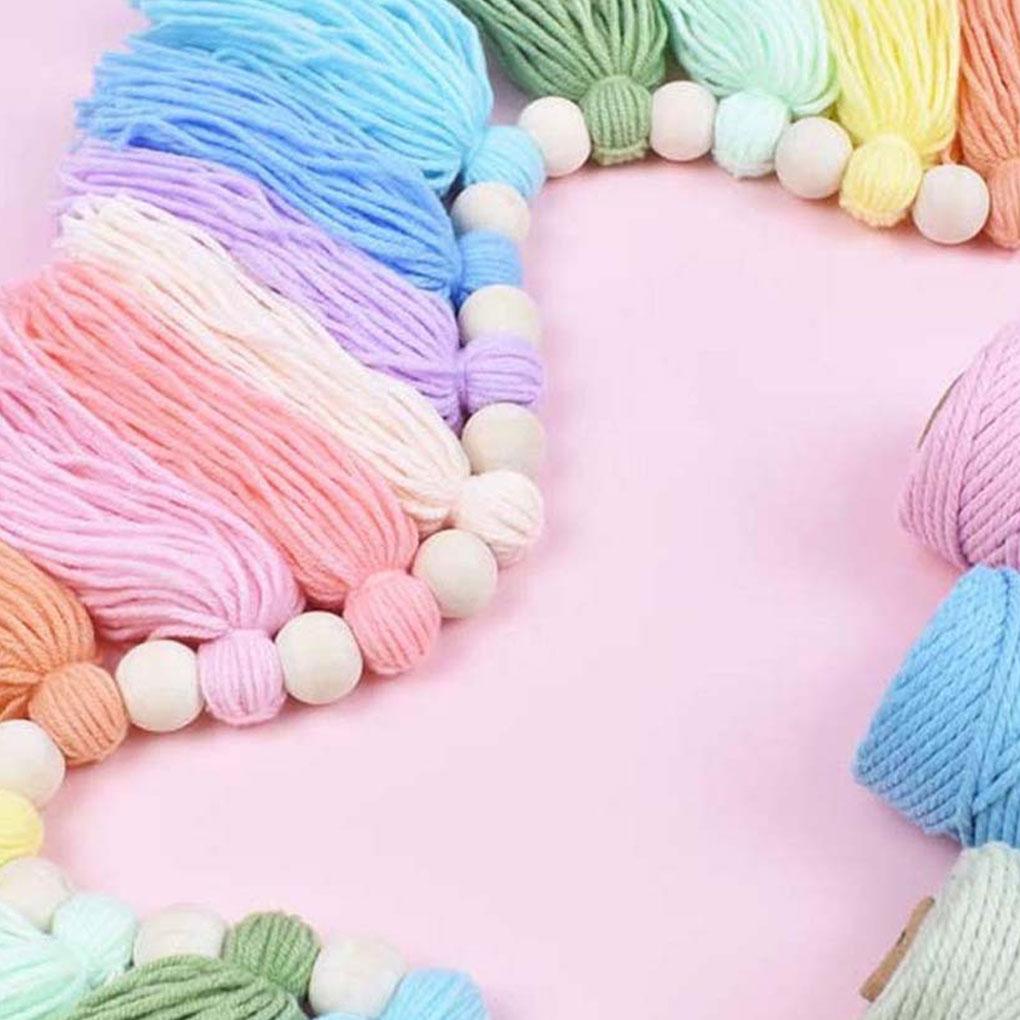Cotton Tassel Garland Pastel Banner Addition To Nursery Room Girls Bedroom Accessories Easy Hanging