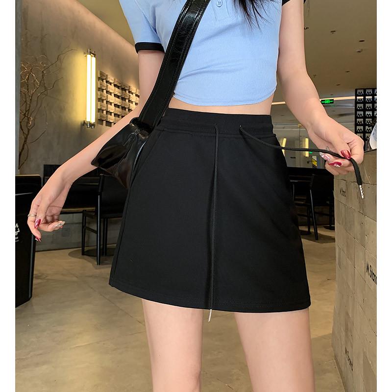 

Women s White Sporty Midi Skirt 2025: High Waist, A-line, Casual Bodycon, Spring/Summer Short Sweatshirt Skirt. Medium чёрный