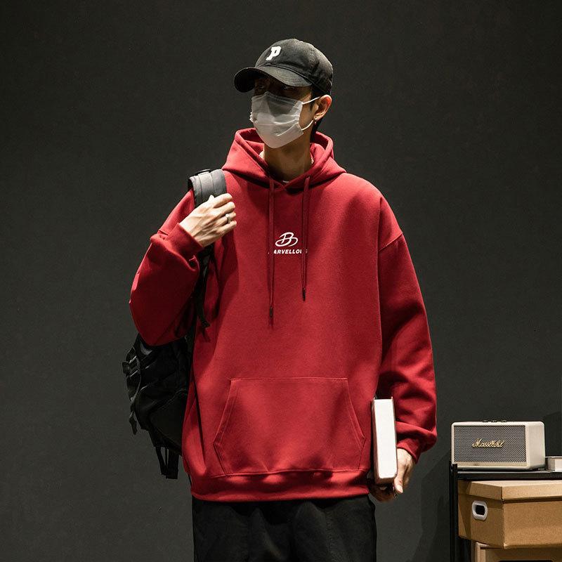 Bavlněný svetr s kapucí Pánský a dámský svetr Trendy pánské oblečení Jaro a podzim Neformální sportovní top Volná pánská bunda s dlouhým rukávem