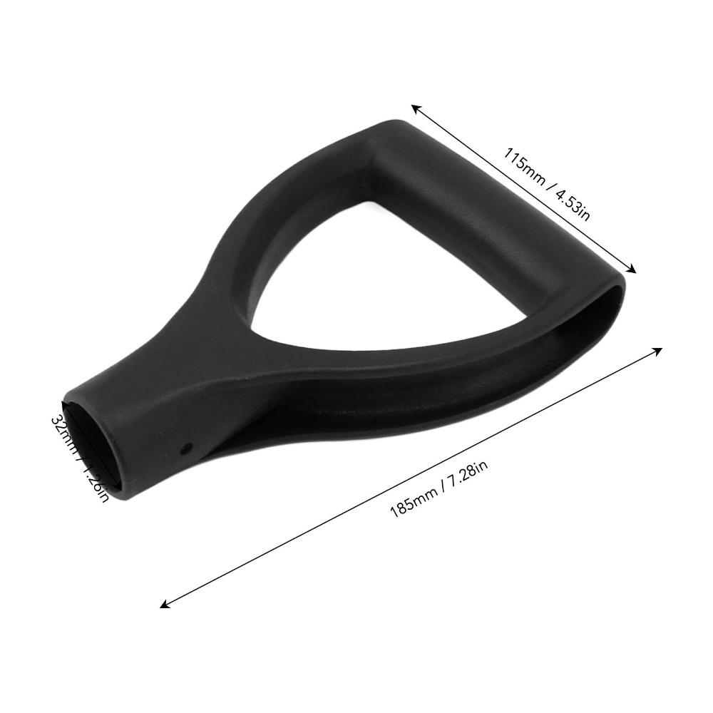 2PCS Black D Shaped Grip Handle Compact Shovel Handle Replacement Durable Garden Shovel Handle