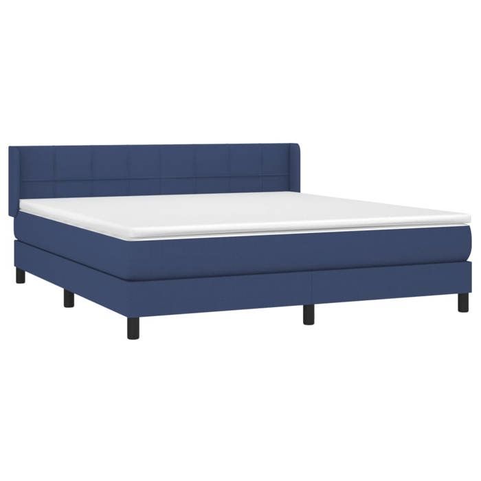 Maison Exclusive - Sommier à lattes de lit avec matelas Bleu 180x200 cm Tissu