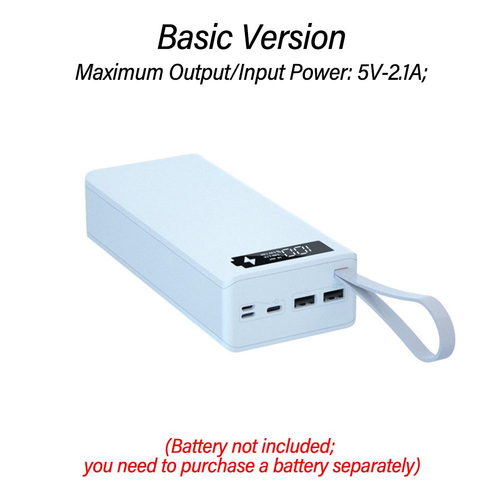 Detachable No‑Welding 16 Cells 18650 Battery Mobile Power Supply Kit Power Bank Kit QC Fast Charge Wireless Charging Function