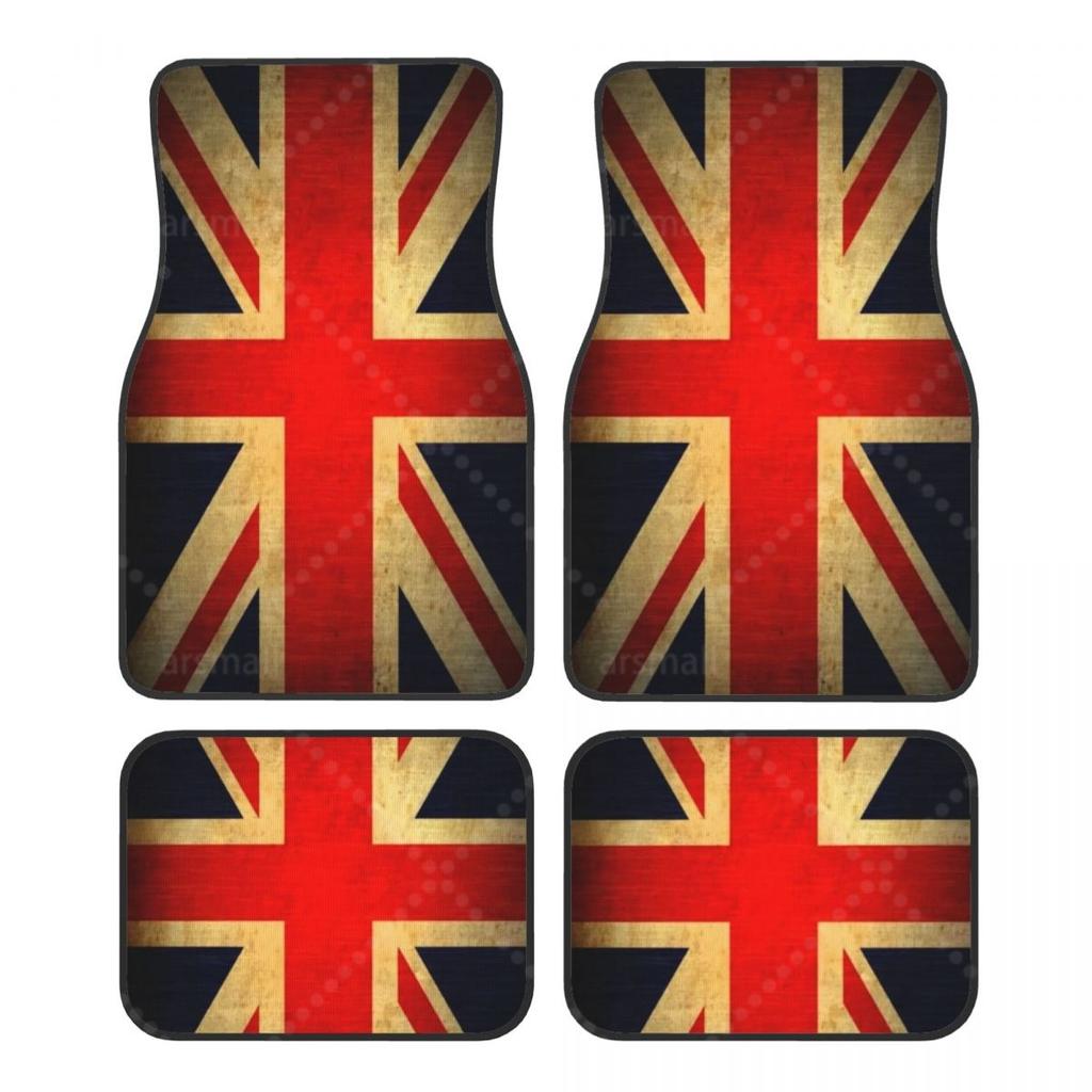 BFZ1 Custom Made Car Floor Mats Front & Rear Set Union Jack for Mini Cooper 2007-2023 R55 R56 R57 R60 R61 F54 F55 F56 F57 F60 Clu