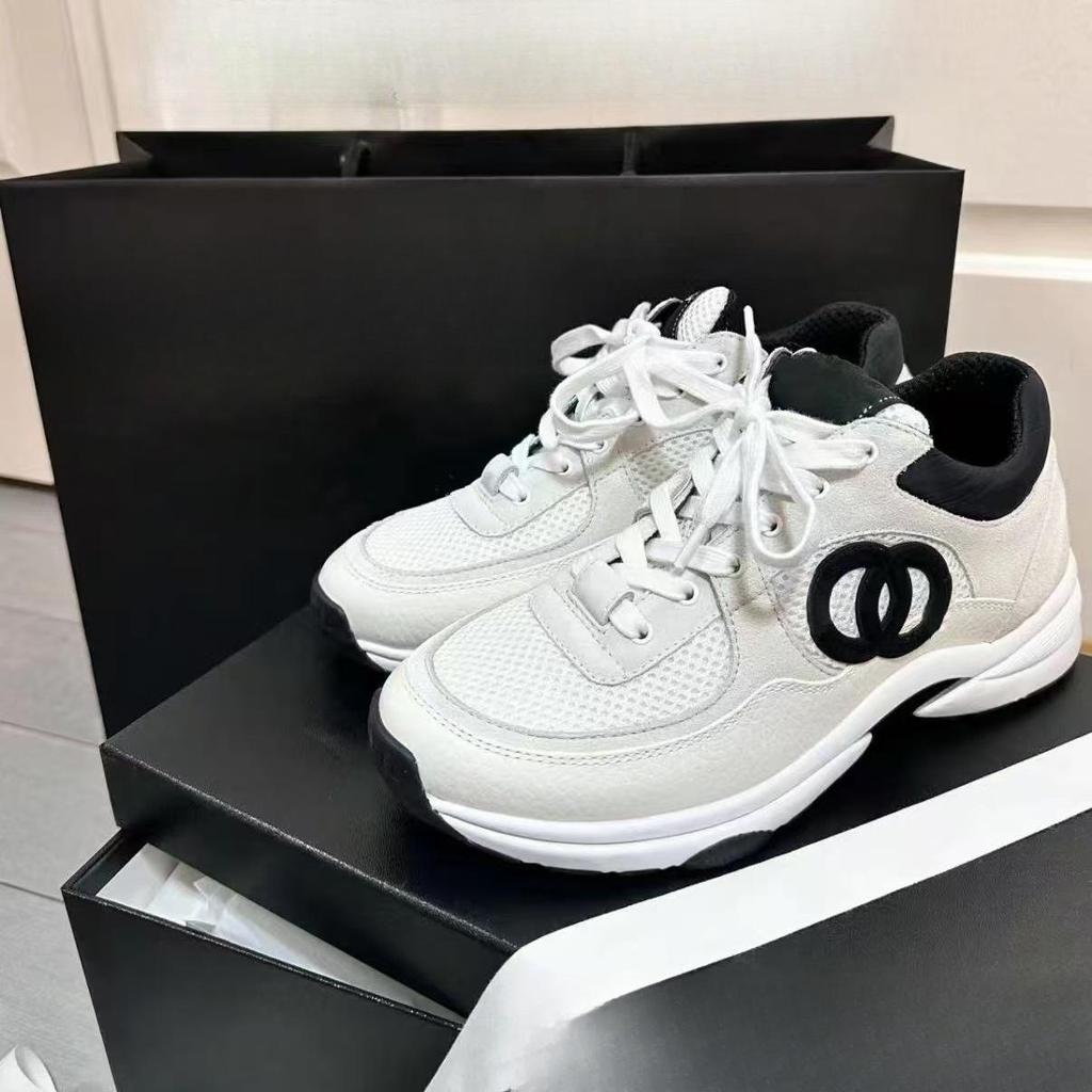 Scarpe donna nuove platform rialzate in pelle scarpe bianche in pelle e mesh scarpe sportive versatili donna