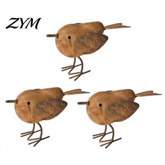 Farmhouse Style Bird Decor for Living Room Rustic Metal Birds Decoration, Outdoor Garden Statue Decorative Ornaments, Handmade Country Office