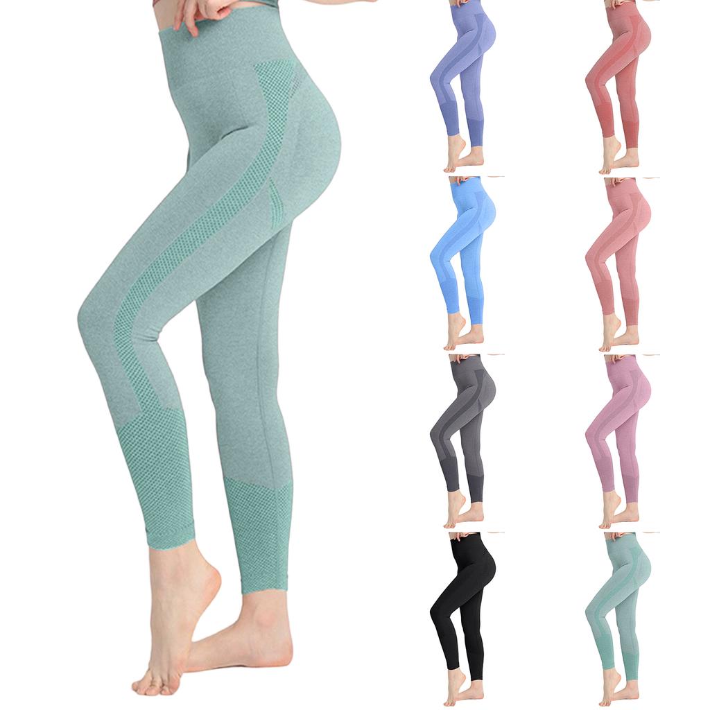 Women's Color High Waist And Hip Lifting Sports Tight Pants Fitness Pants