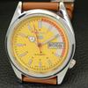 JAPAN VINTAGE REFURBISHED SEIKO 5 AUTOMATIC 6309A MENS YELLOW WATCH A441145-4 Sk-a441145