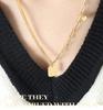 18K Gold-Plated Geometric Letter Pendant Necklace - Durable & Fashionable Titanium Steel Jewelry