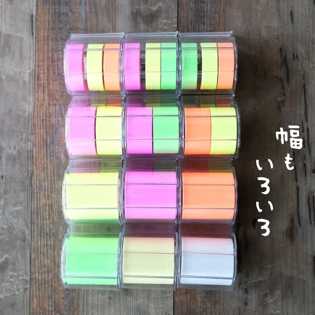 Yamato Memoc Sticky Notes Roll Tape 3 and 15mm X Refill, Rolls, Rose, Lemon, Lime, 10m, RK-15H-B