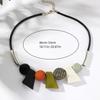 Beads Simple Geometric Necklace Colorful Ethnic Style Necklace Personality Wood Necklace  Daily