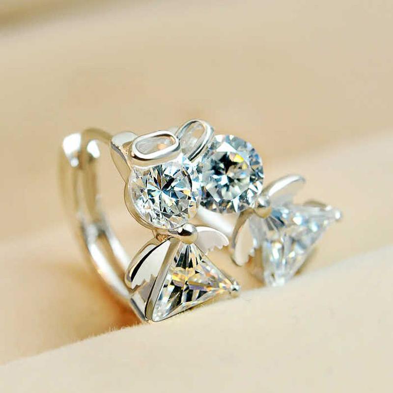 Cercei Eleganti Hoop Unghi pentru Femei Bijuterii Elegante la Modă pentru Nuntă Petrecere Purtare Zilnică Zirconia Strălucitoare Cadou