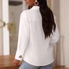 Chemise/Blouse élégante et polyvalente pour femme à motif cœur, boutonnage simple, manches longues.