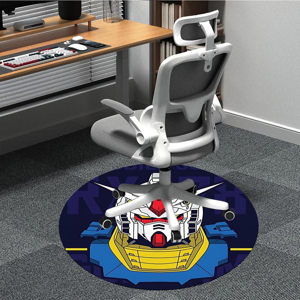 

1PC Mobile Suit Gundam Office Round Rug, Non-slip, Soft and Durable Office Rug for Interior Decoration, Perfect for Office yy250915097 80cm by 80cm