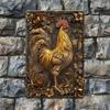 Arte de Parede de Metal Galo Vintage Decoração de Casa Retrô
