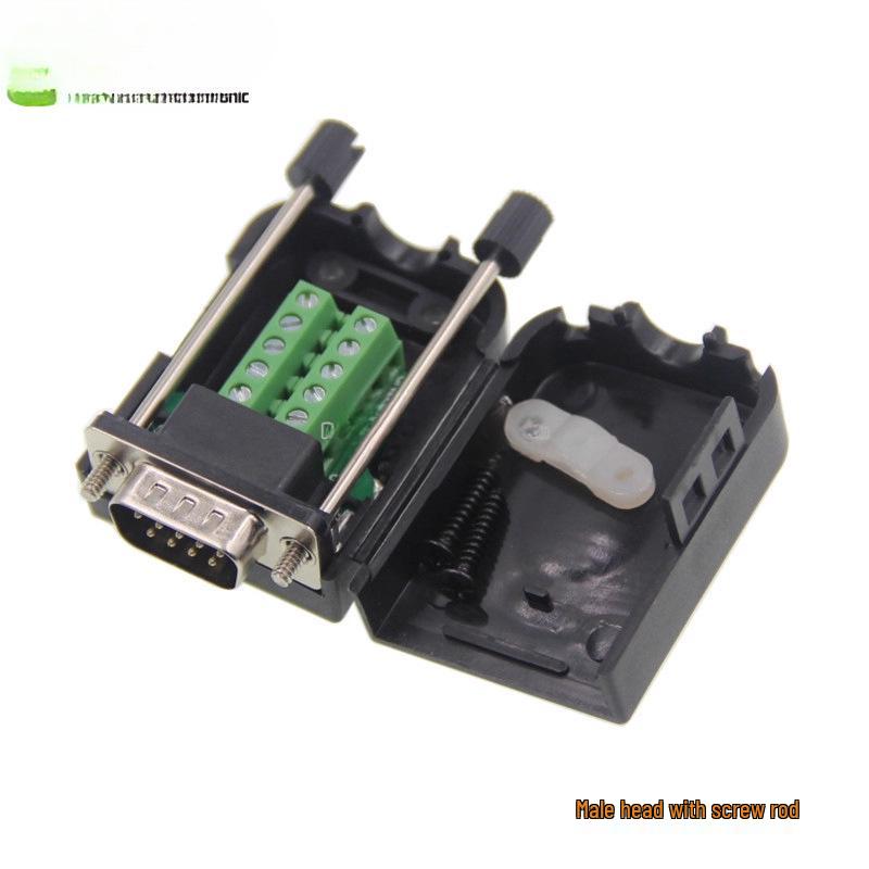 DB9 Male-Female Solderless Serial Port Cable Adapter with Shell — RS232/485 Terminal Plug