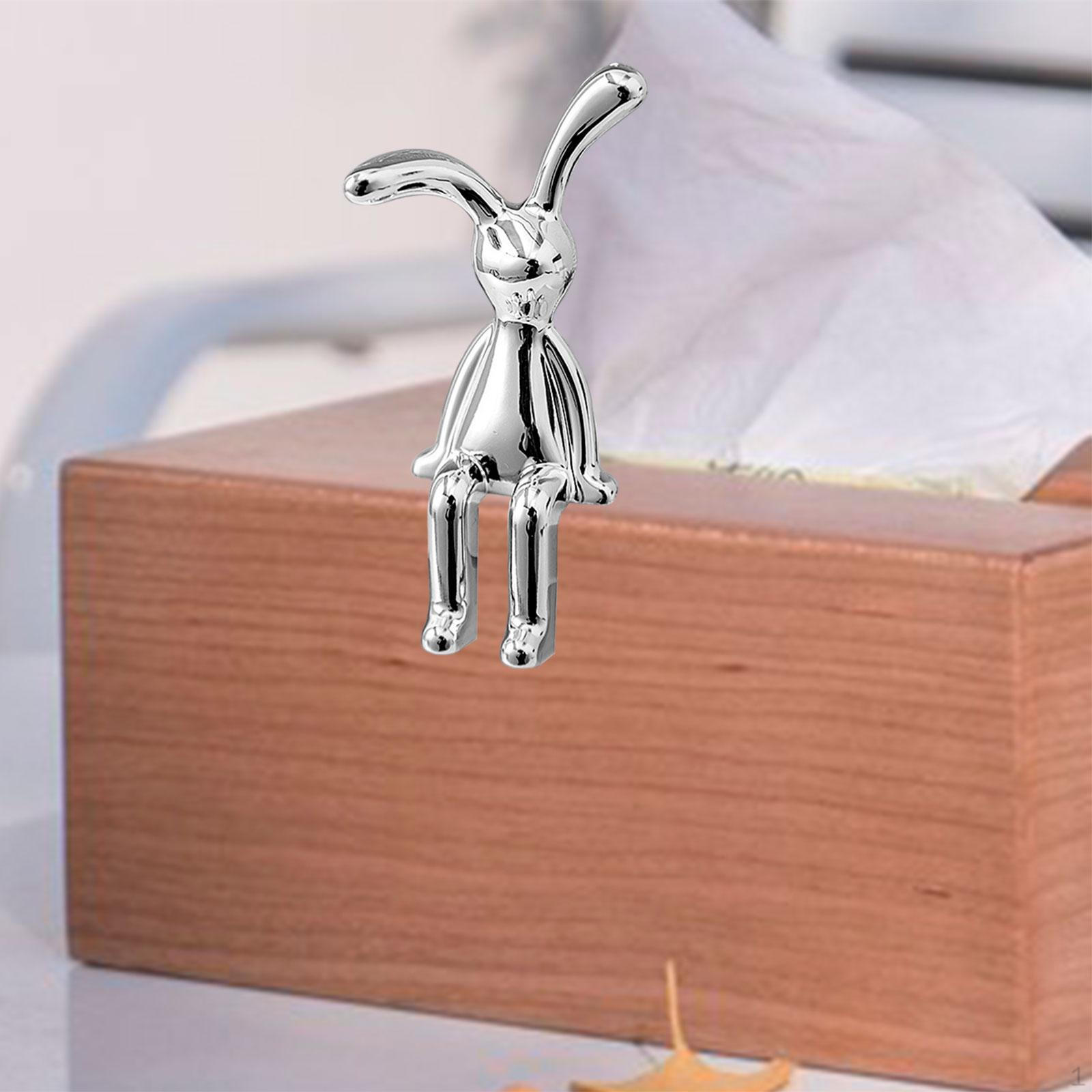 

Гальваническая скульптура кролика, фигурки кухни, украшение автомобиля, домашний офис, настольный орнамент серебряный