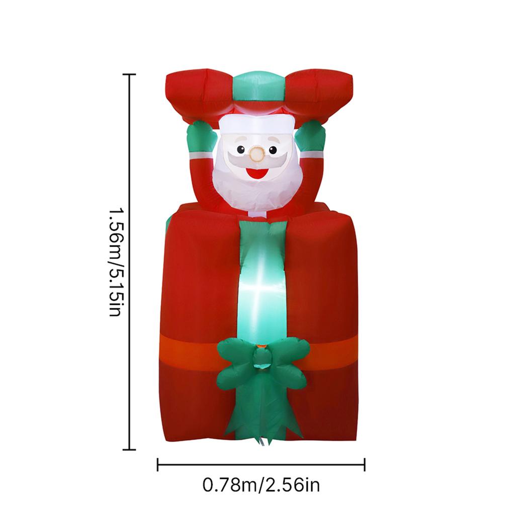 Elektrische Aufblasbare Leuchtende Weihnachts-Weihnachtsmann-Deko mit 4 LED-Lichtern 1,5 m Automatisch Auf und Ab Neuheit Außen